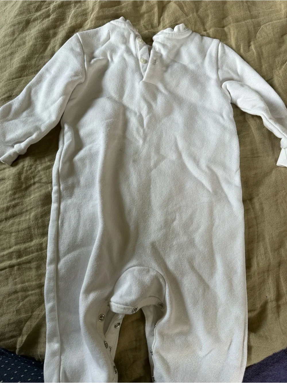 Ralph Lauren Baby Girl White Keep It Cozy onesie